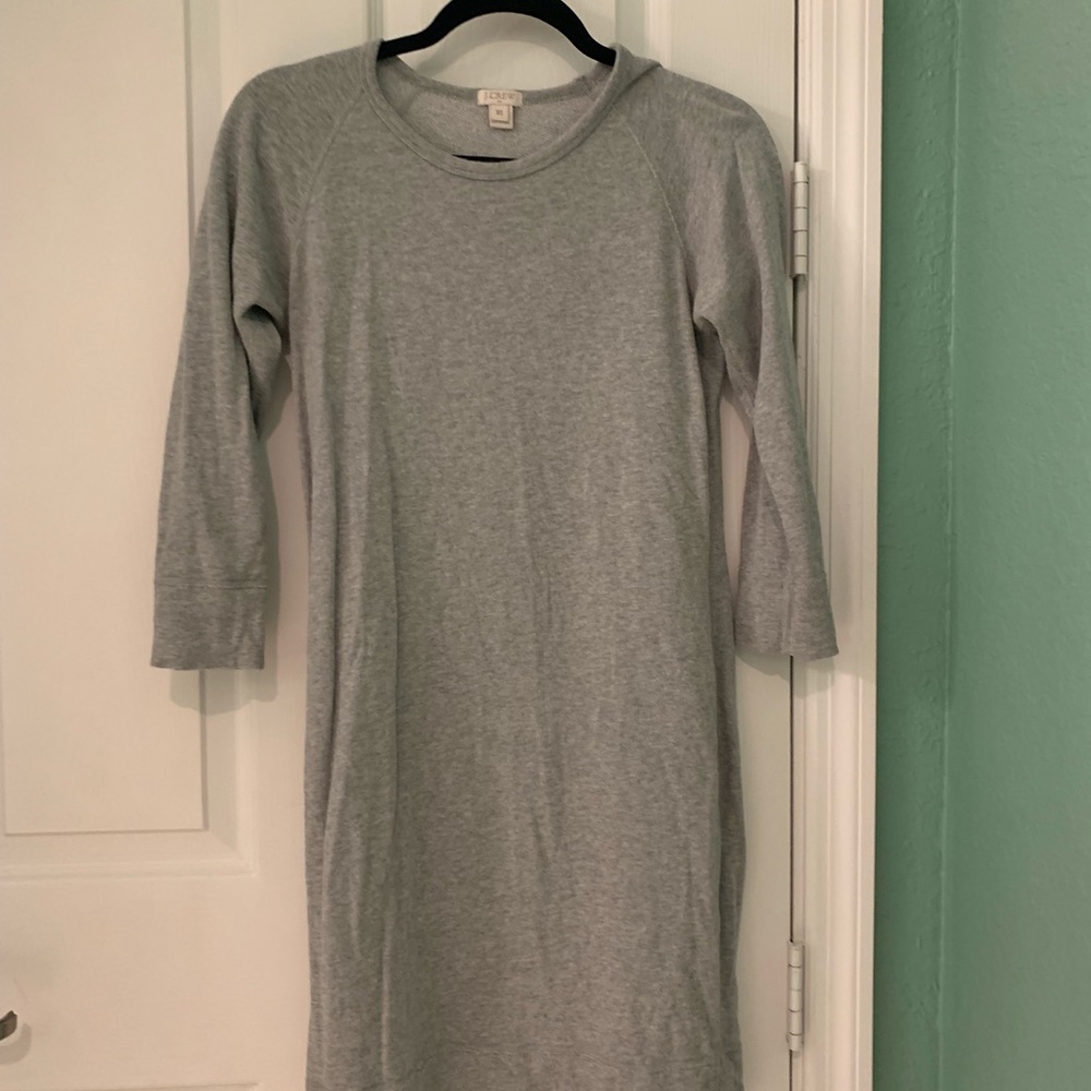 Grey jcrew sweatshirt dress